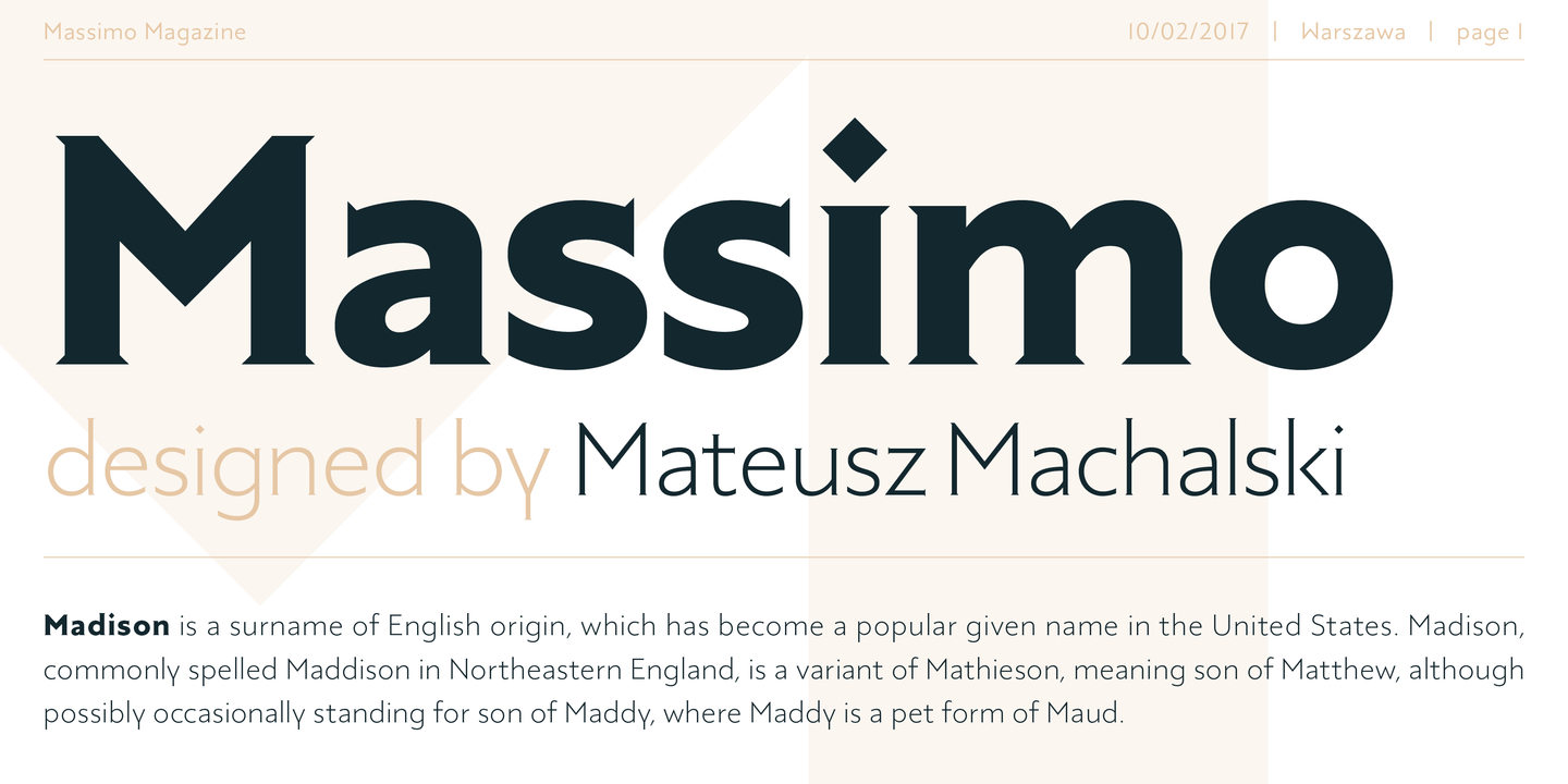 Пример шрифта Massimo